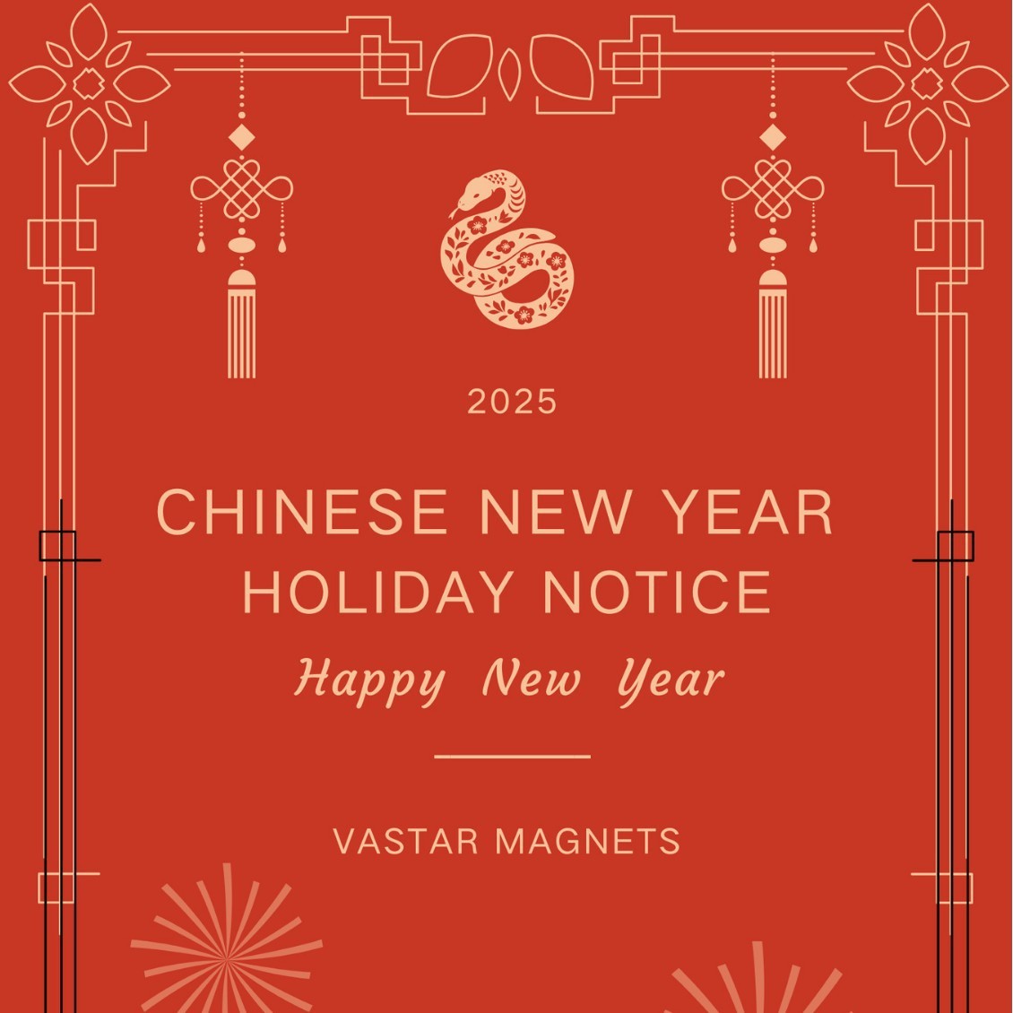 vastar magnets_2025 chinese new year holiday notice poster